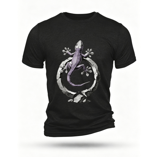 Black T-shirt, front print