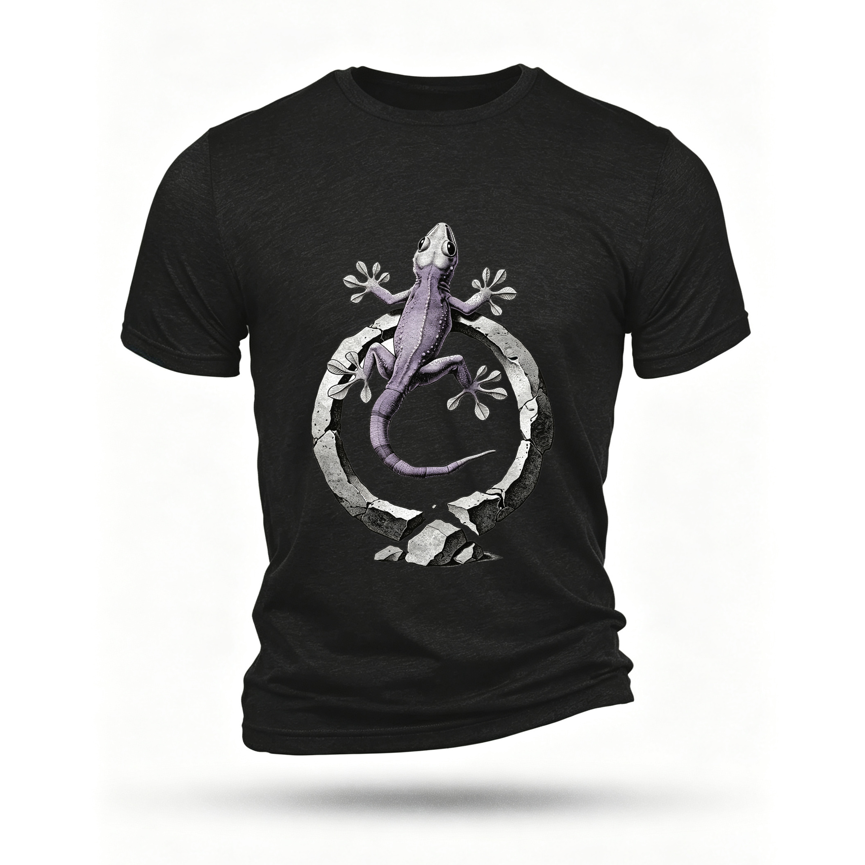 Black T-shirt, front print