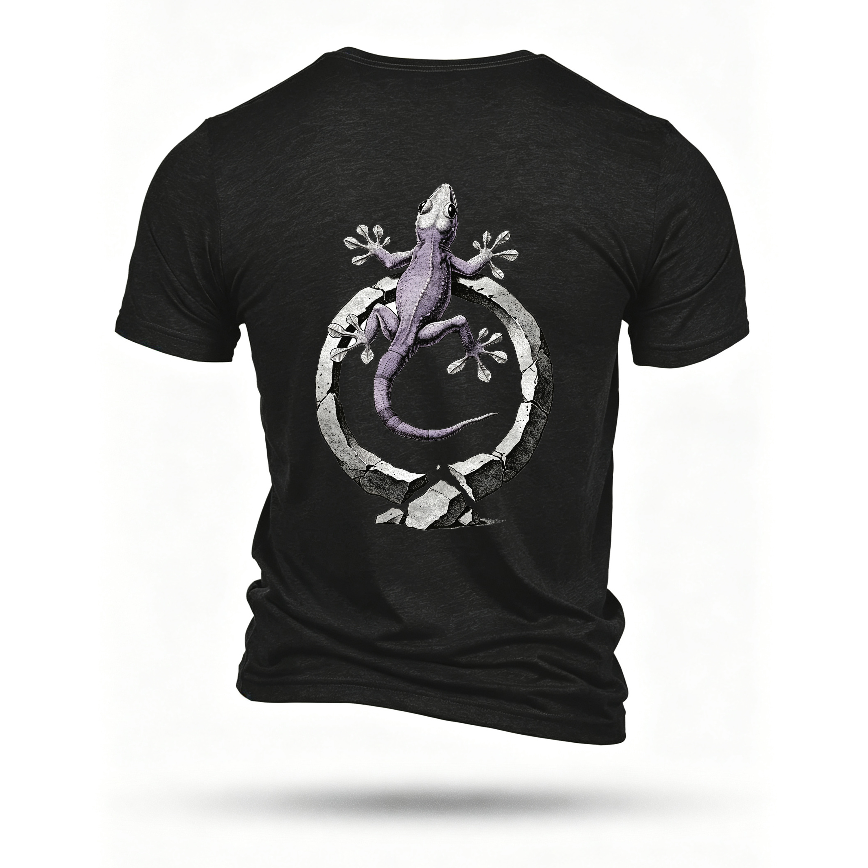 Black T-shirt, back print