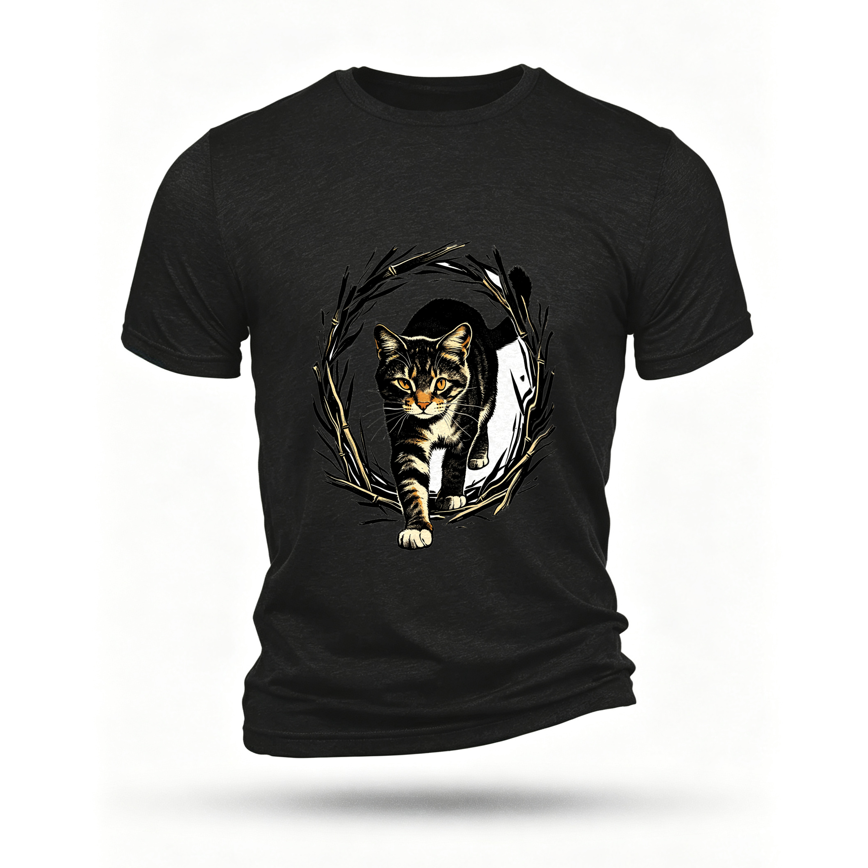 Black T-shirt, front print