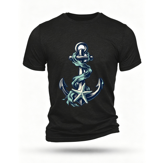 Black T-shirt, front print