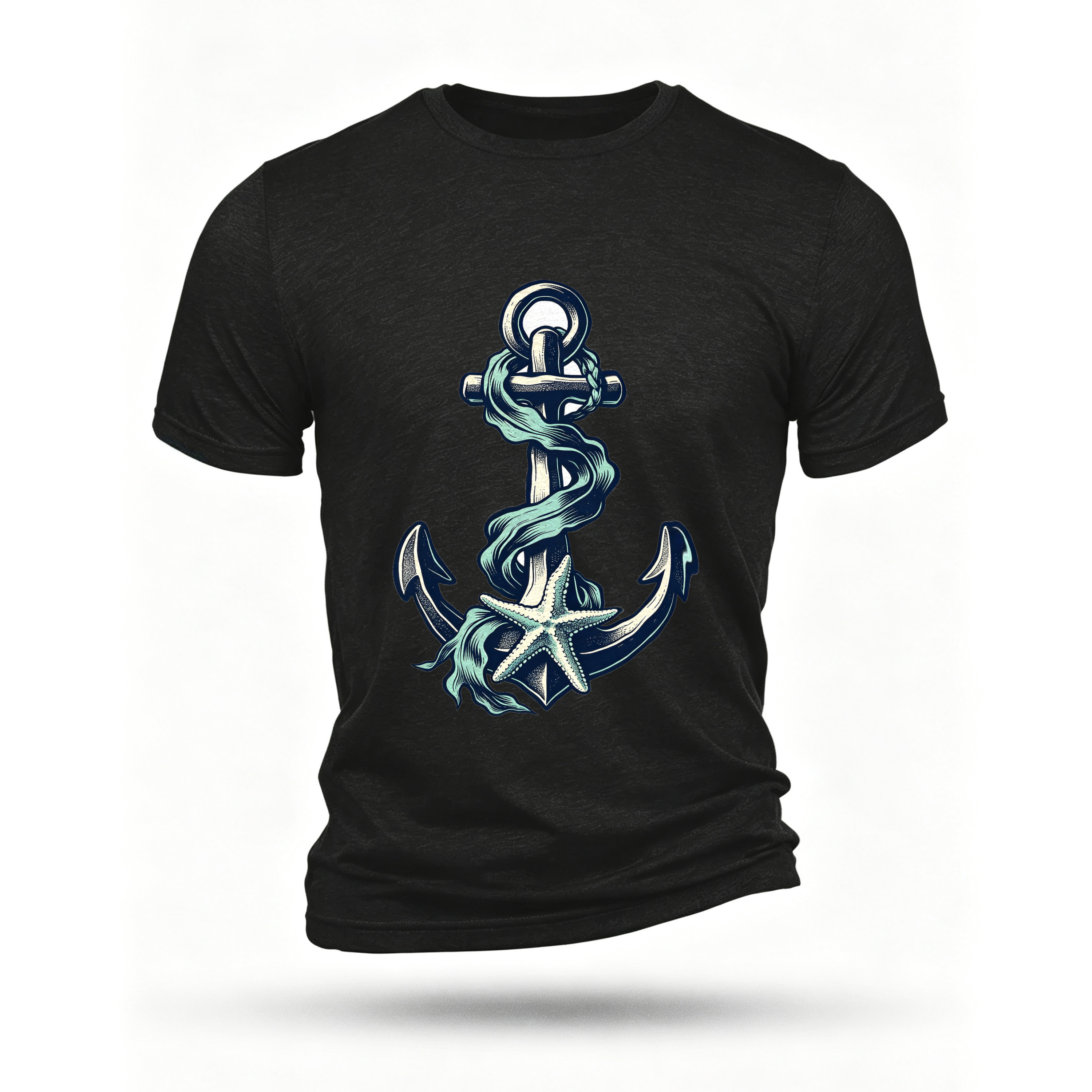 Black T-shirt, front print