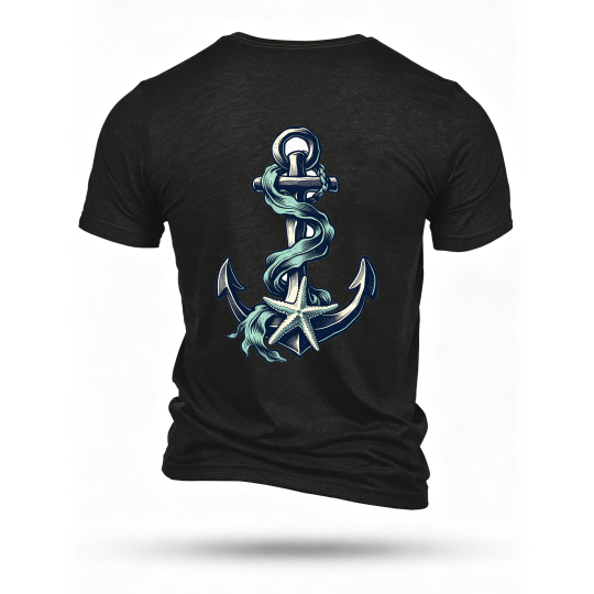 Black T-shirt, back print