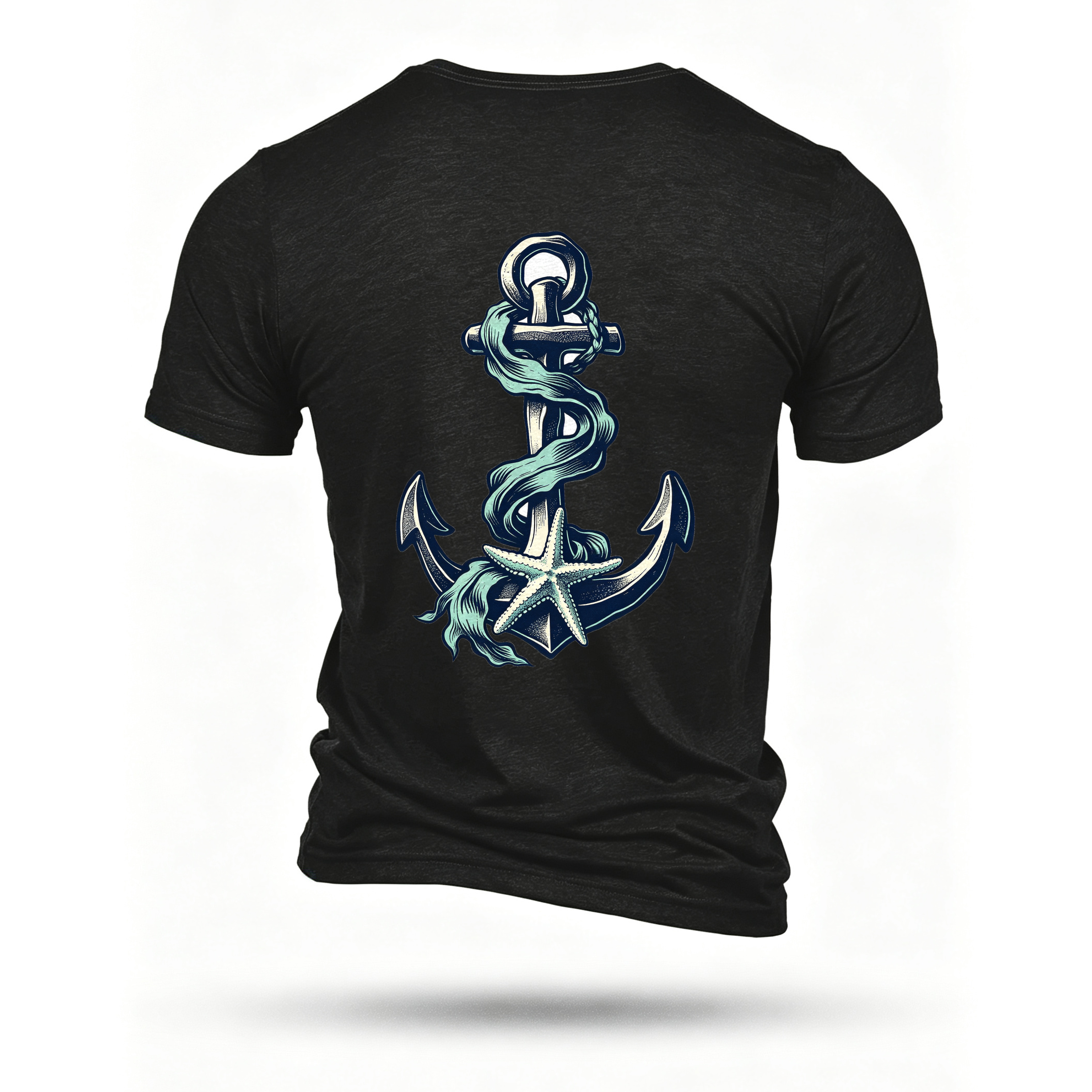Black T-shirt, back print