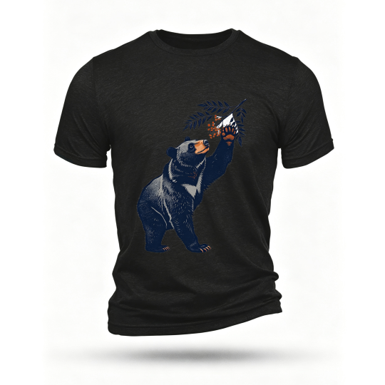 Black T-shirt, front print