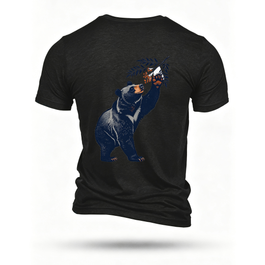 Black T-shirt, back print