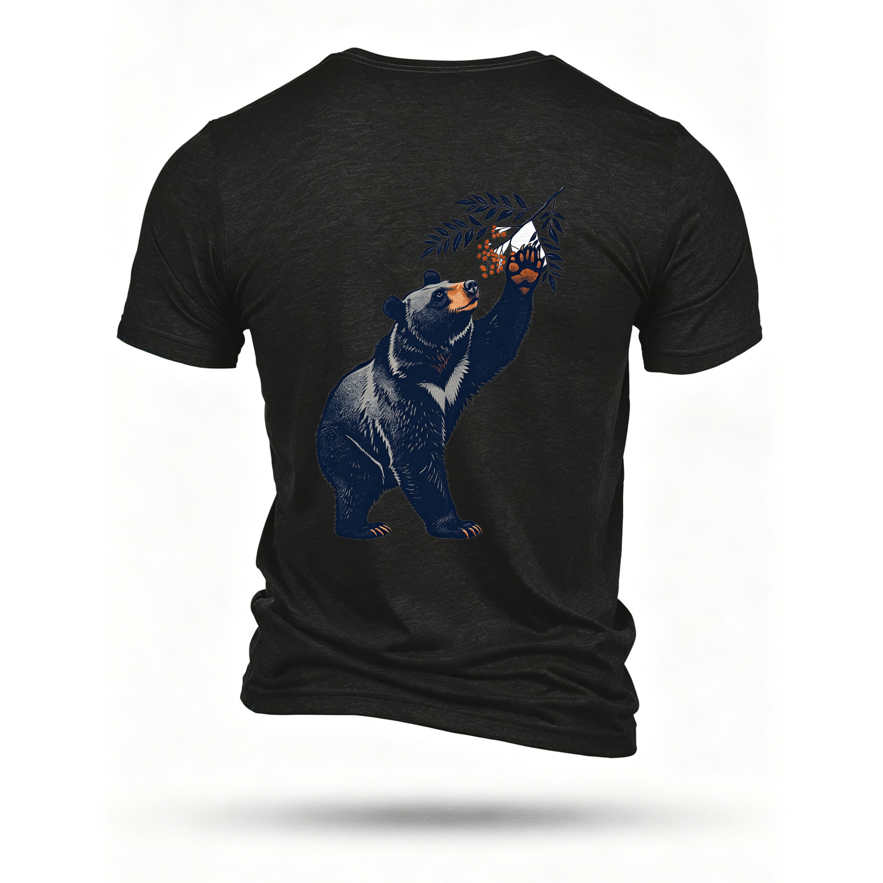 Black T-shirt, back print