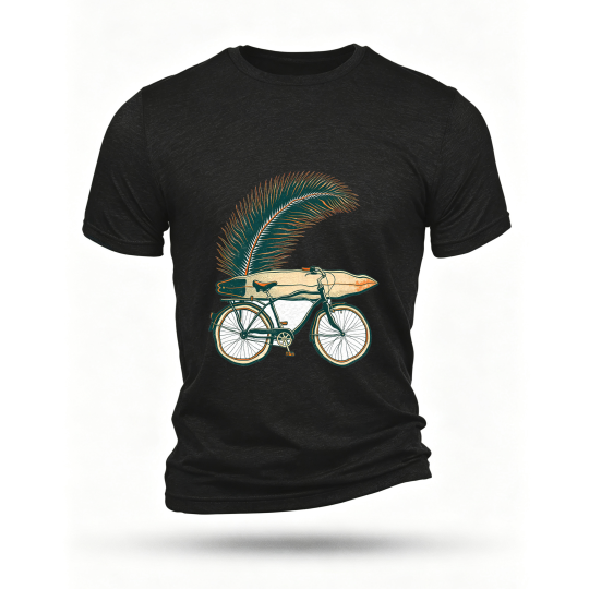 Black T-shirt, front print