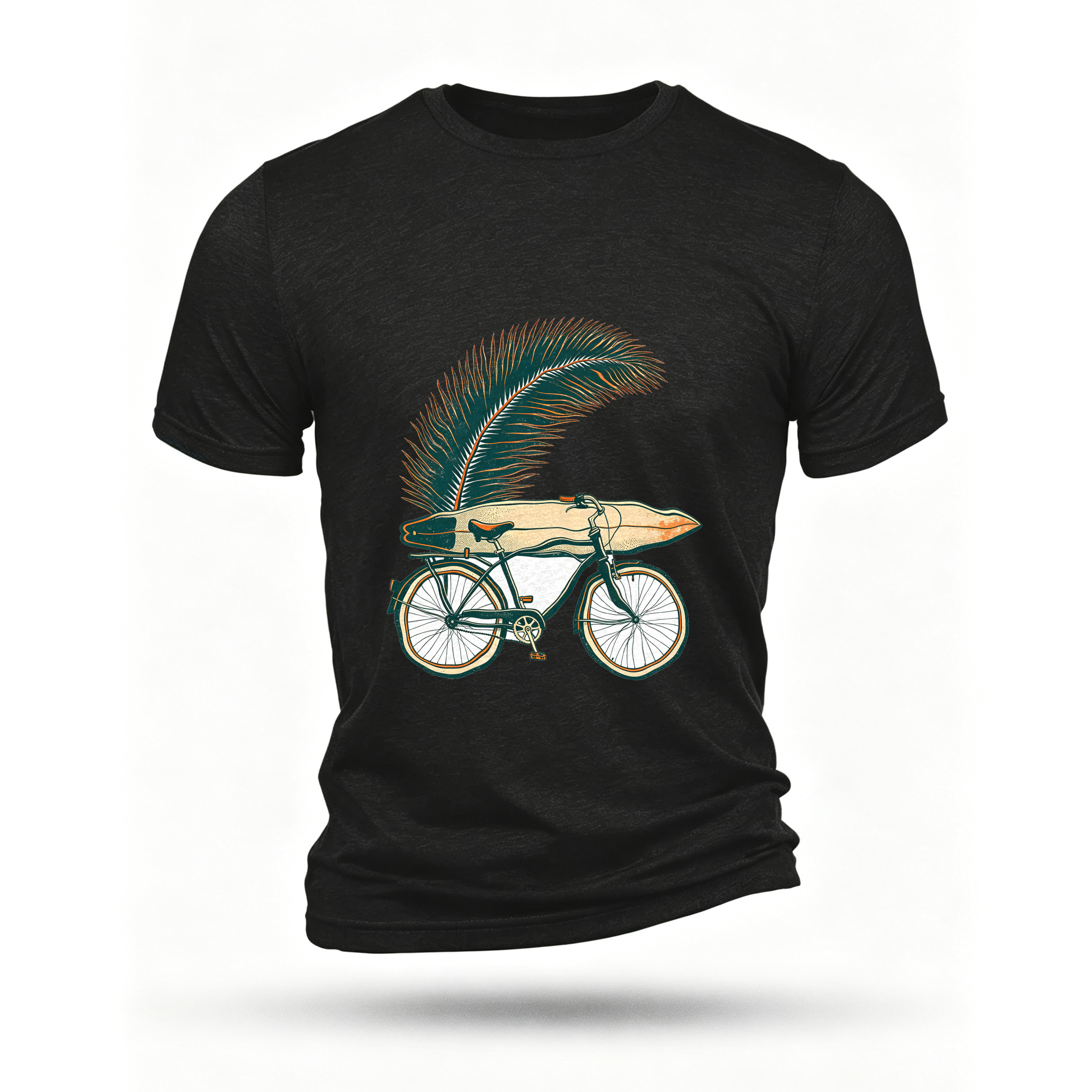 Black T-shirt, front print