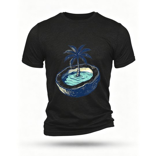Black T-shirt, front print