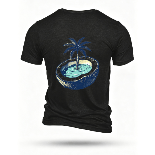 Black T-shirt, back print