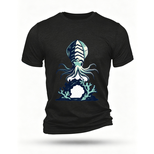 Black T-shirt, front print
