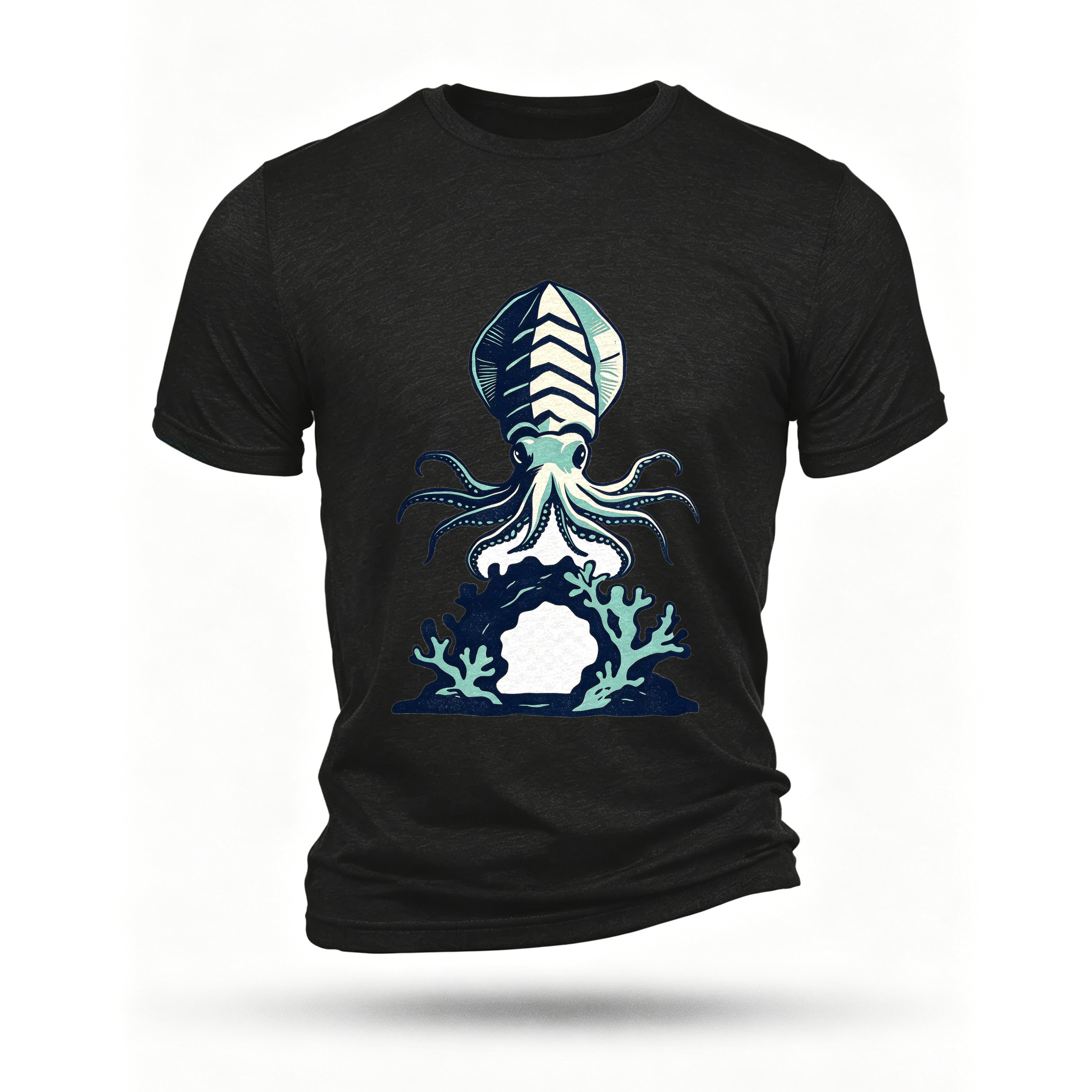 Black T-shirt, front print