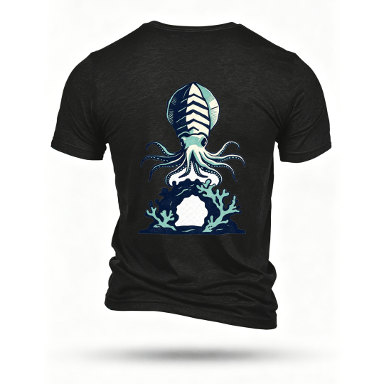 Black T-shirt, back print