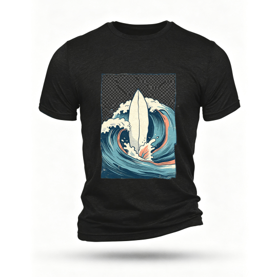Black T-shirt, front print