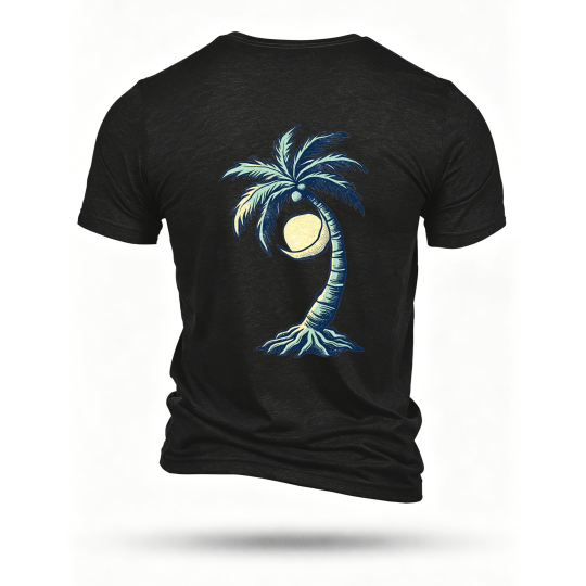 Black T-shirt, back print
