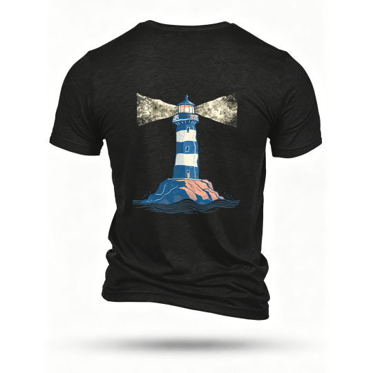 Black T-shirt, back print