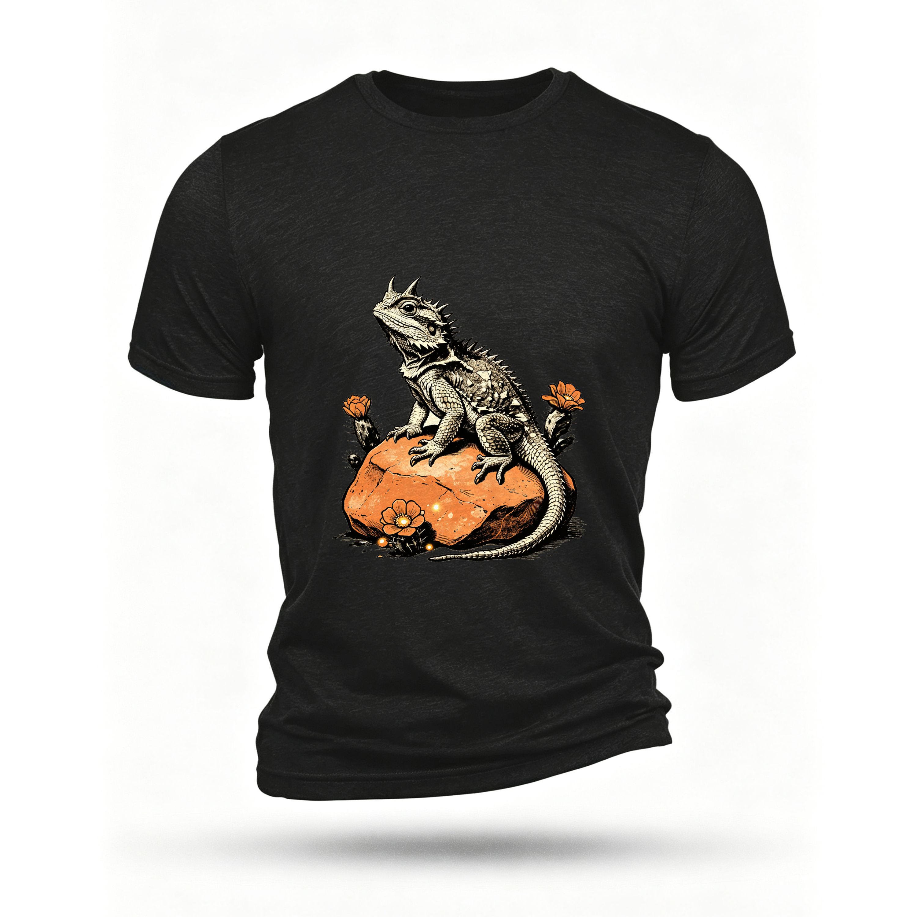 Black T-shirt, front print