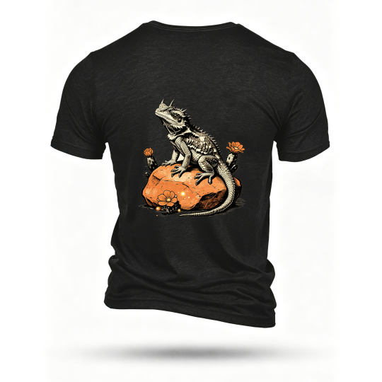 Black T-shirt, back print