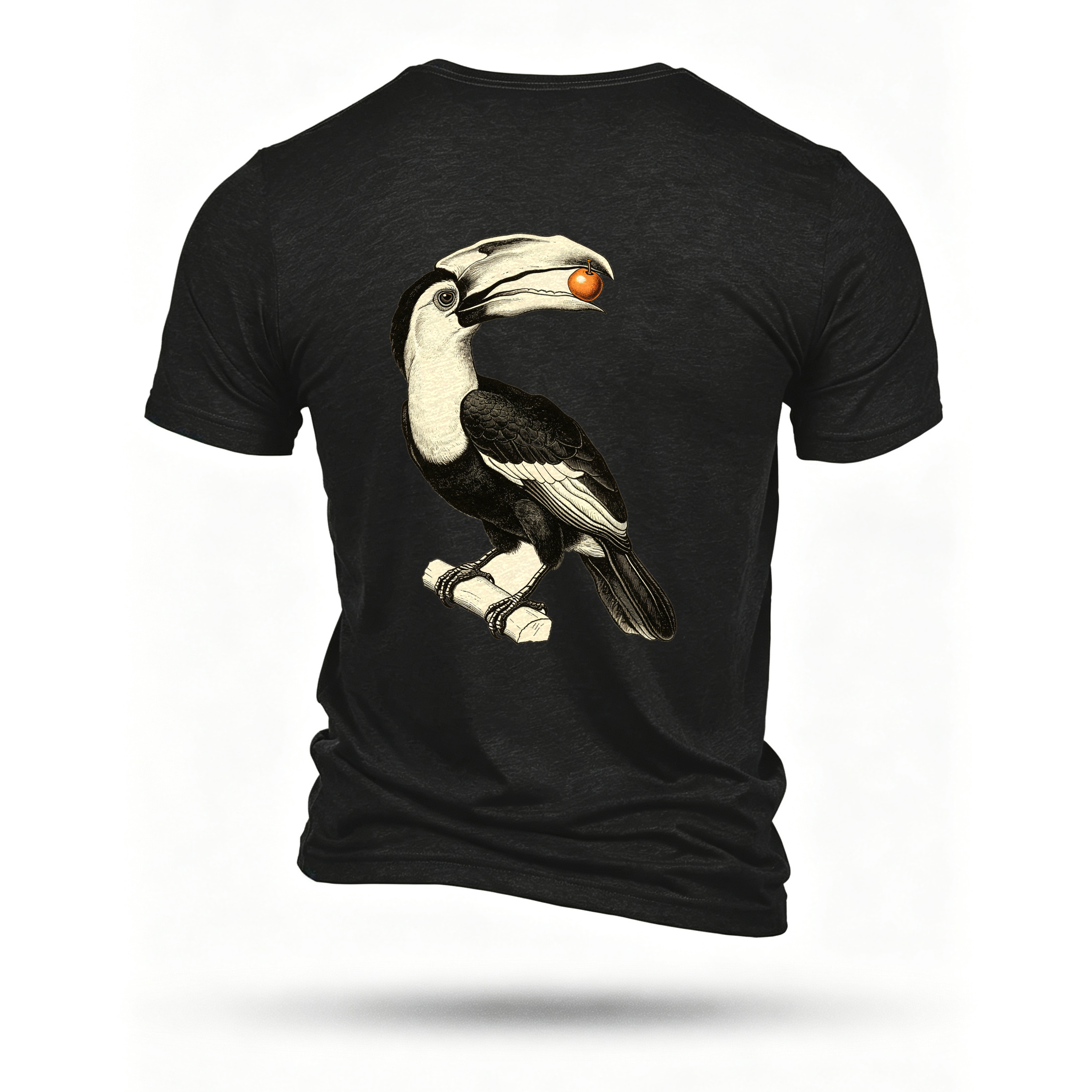 Black T-shirt, back print