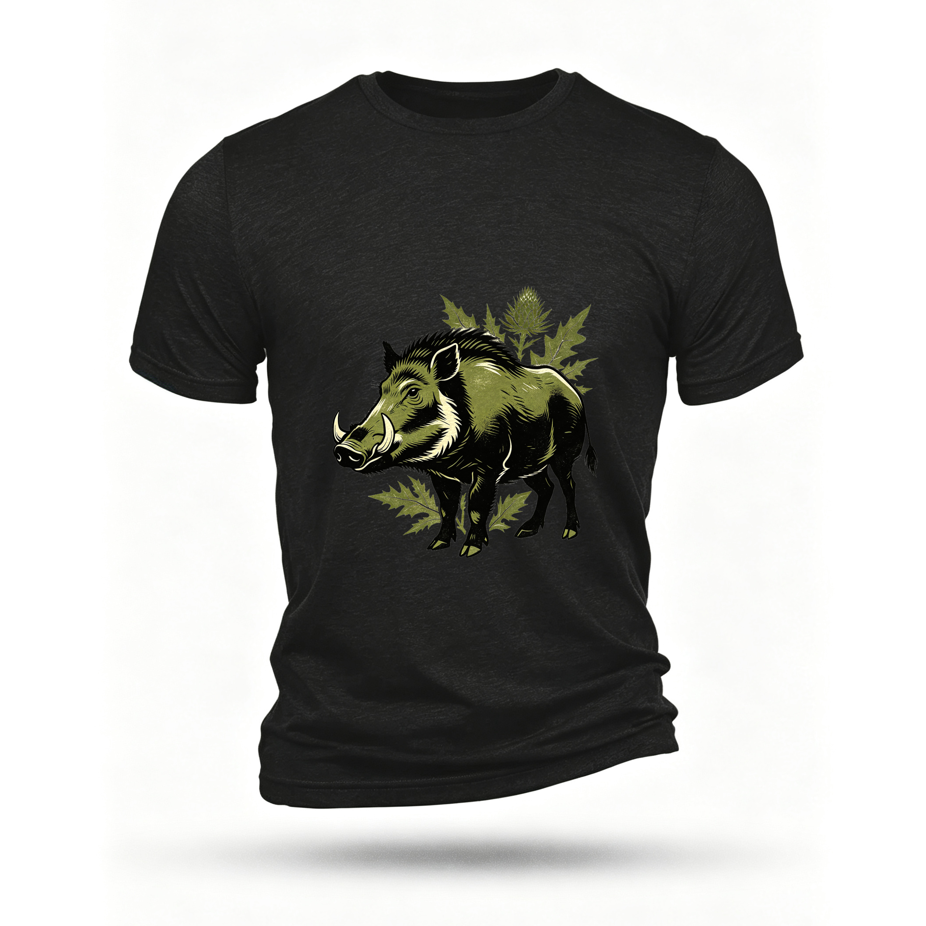 Black T-shirt, front print