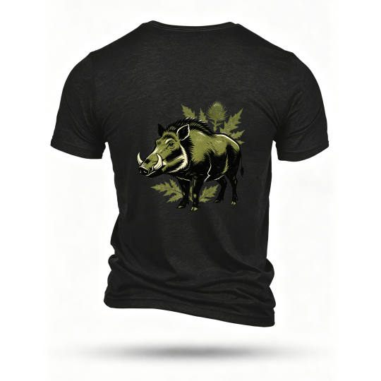 Black T-shirt, back print