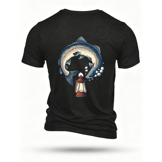 Black T-shirt, back print