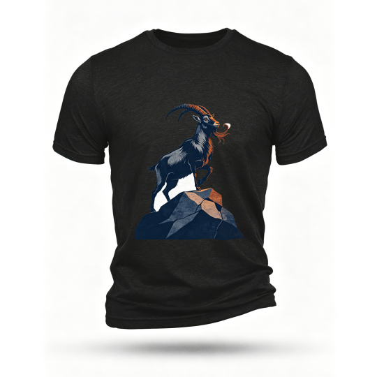 Black T-shirt, front print