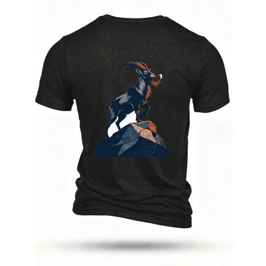 Black T-shirt, back print