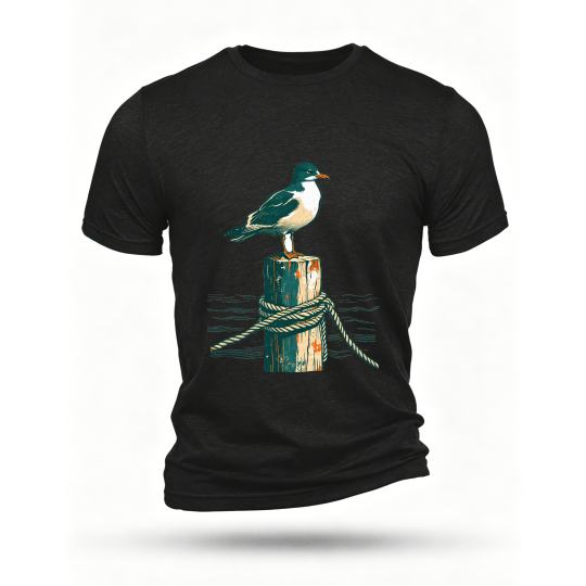 Black T-shirt, front print