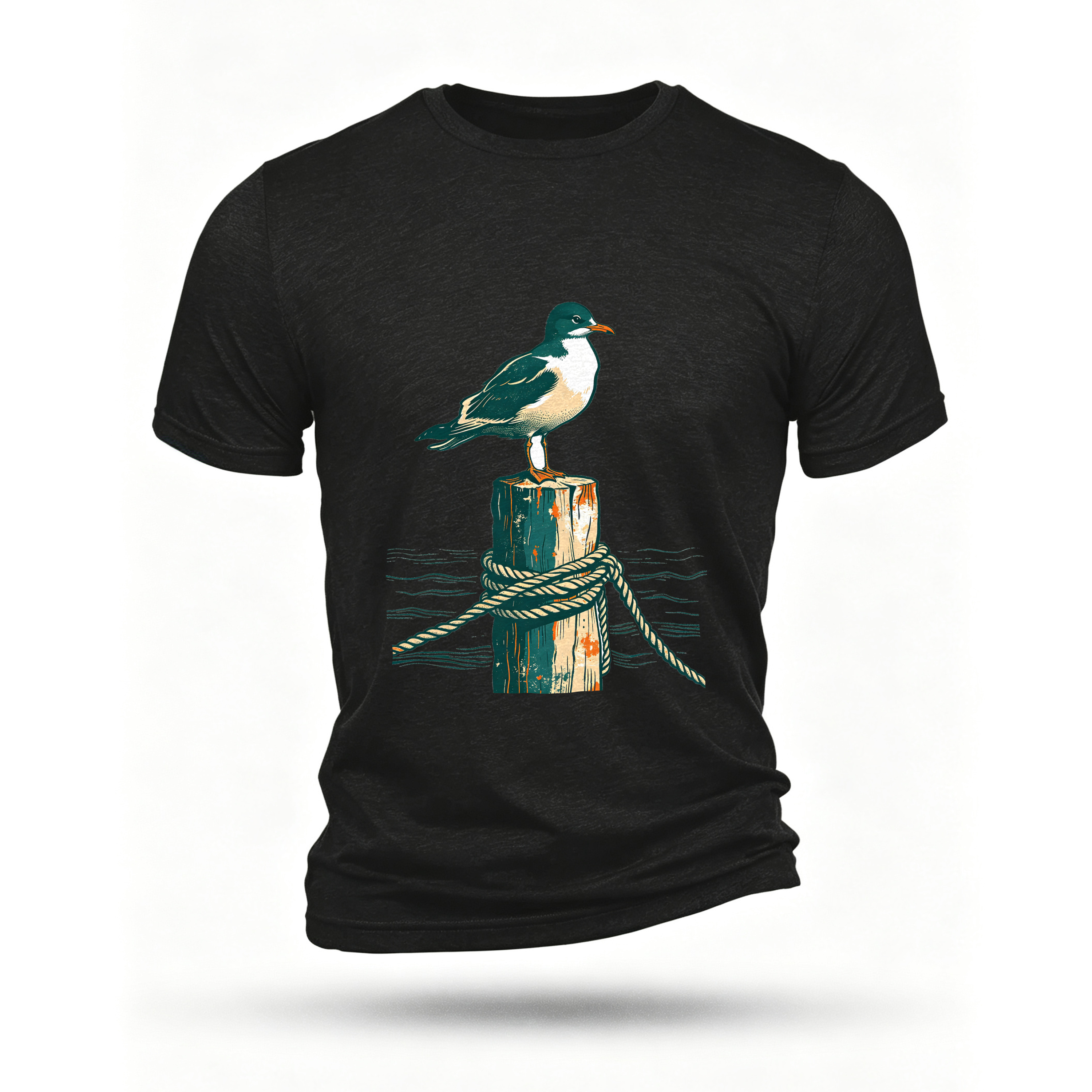 Black T-shirt, front print
