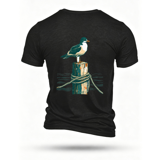 Black T-shirt, back print