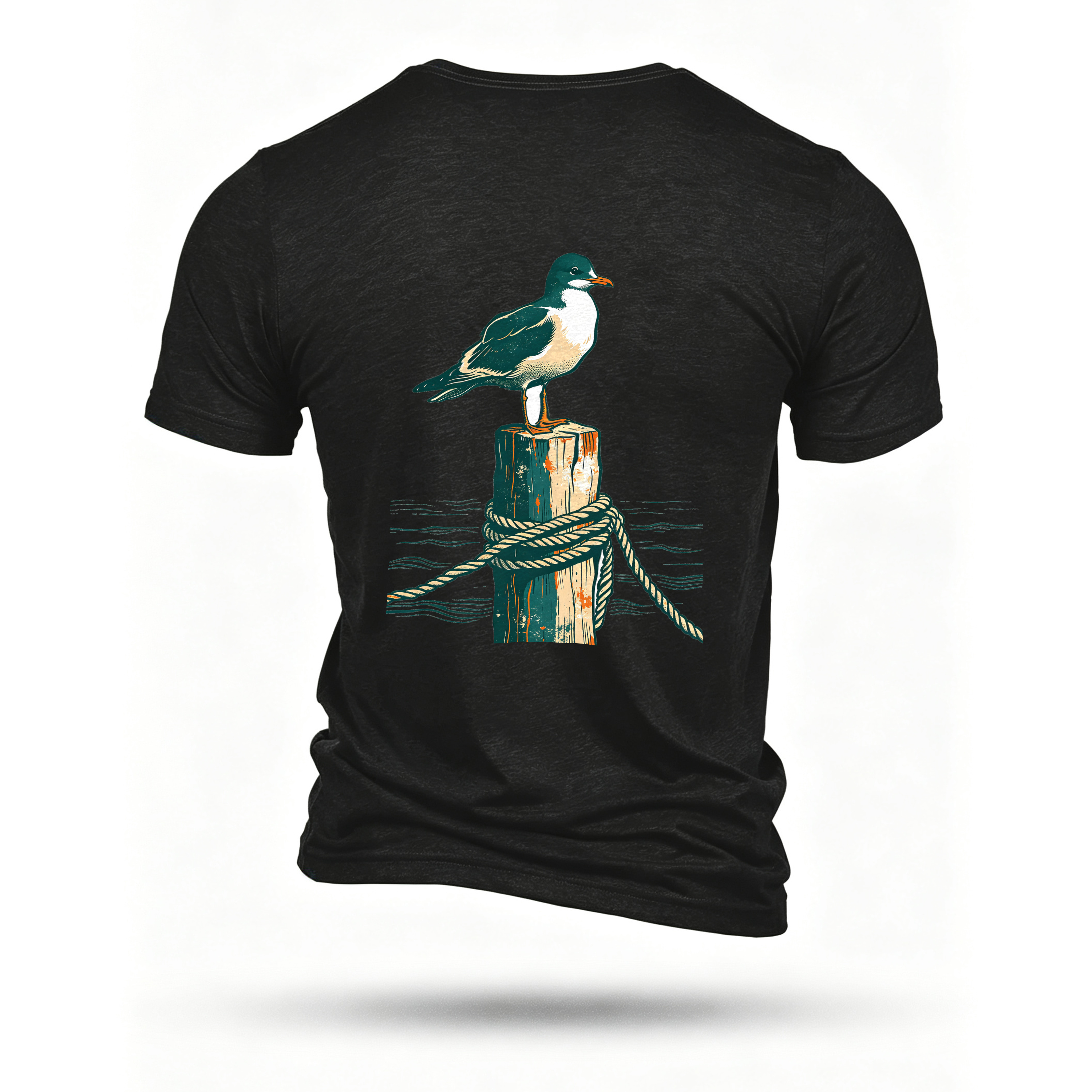 Black T-shirt, back print
