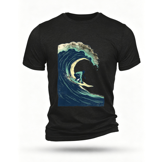 Black T-shirt, front print