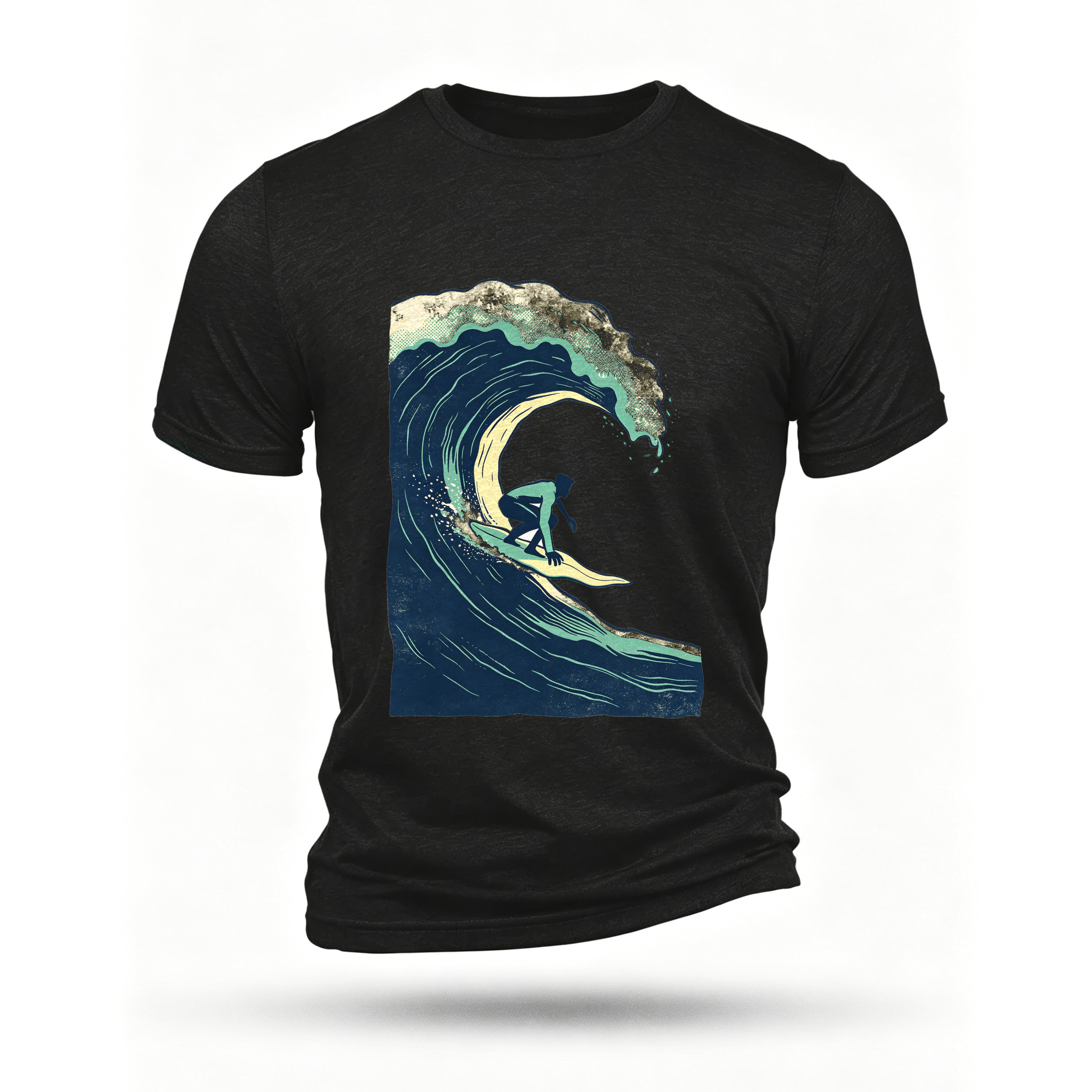 Black T-shirt, front print