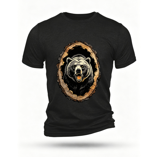 Black T-shirt, front print