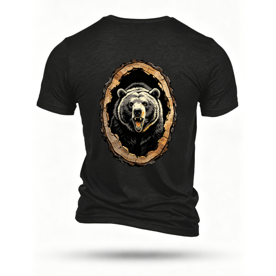 Black T-shirt, back print