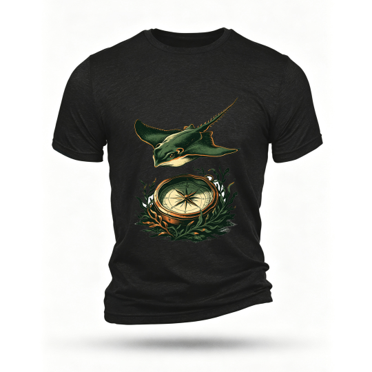 Black T-shirt, front print