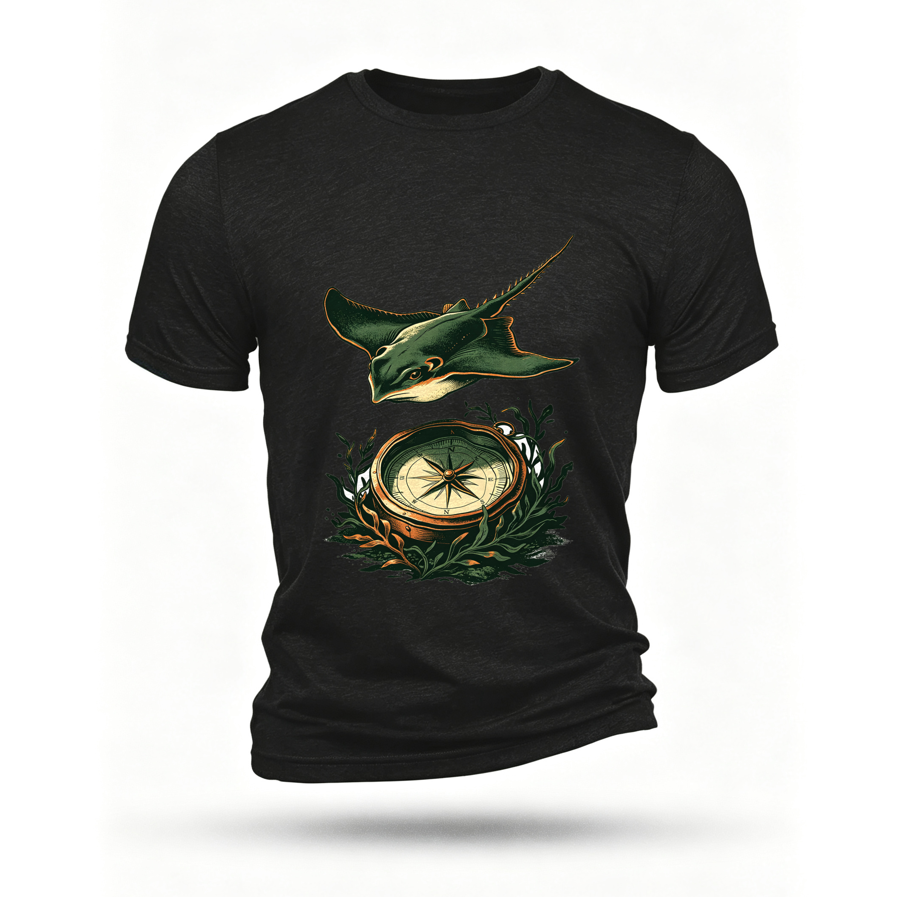 Black T-shirt, front print