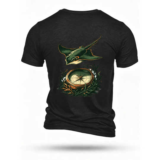 Black T-shirt, back print