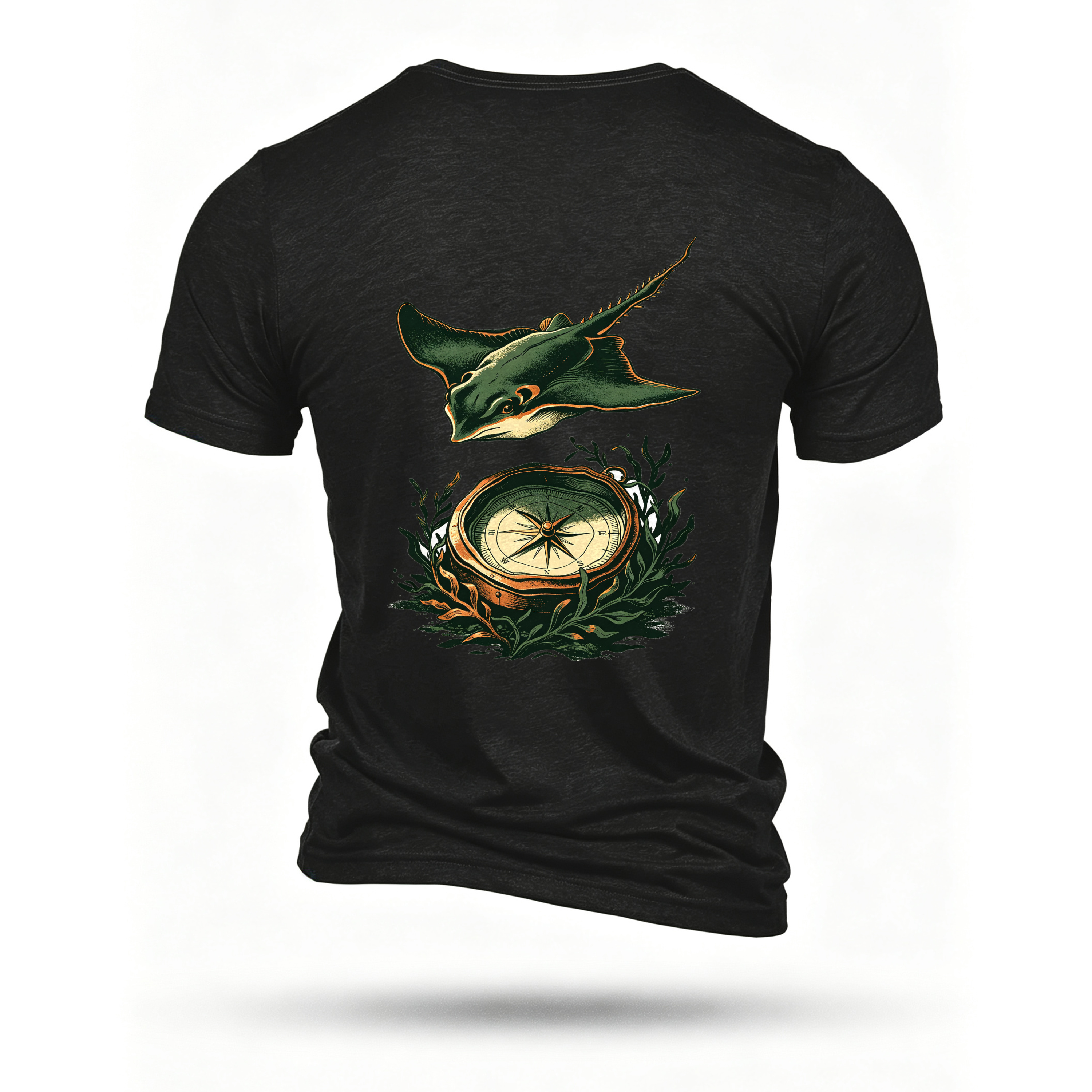 Black T-shirt, back print