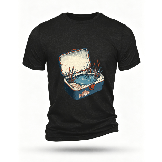 Black T-shirt, front print