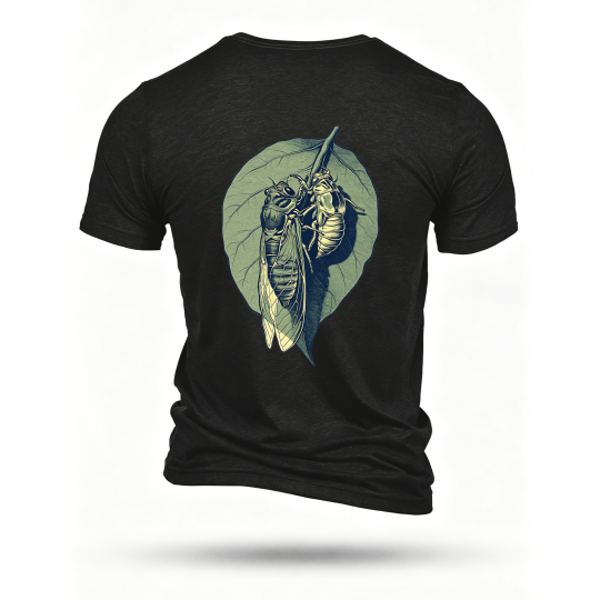 Black T-shirt, back print