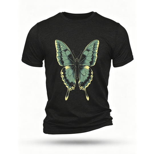 Black T-shirt, front print
