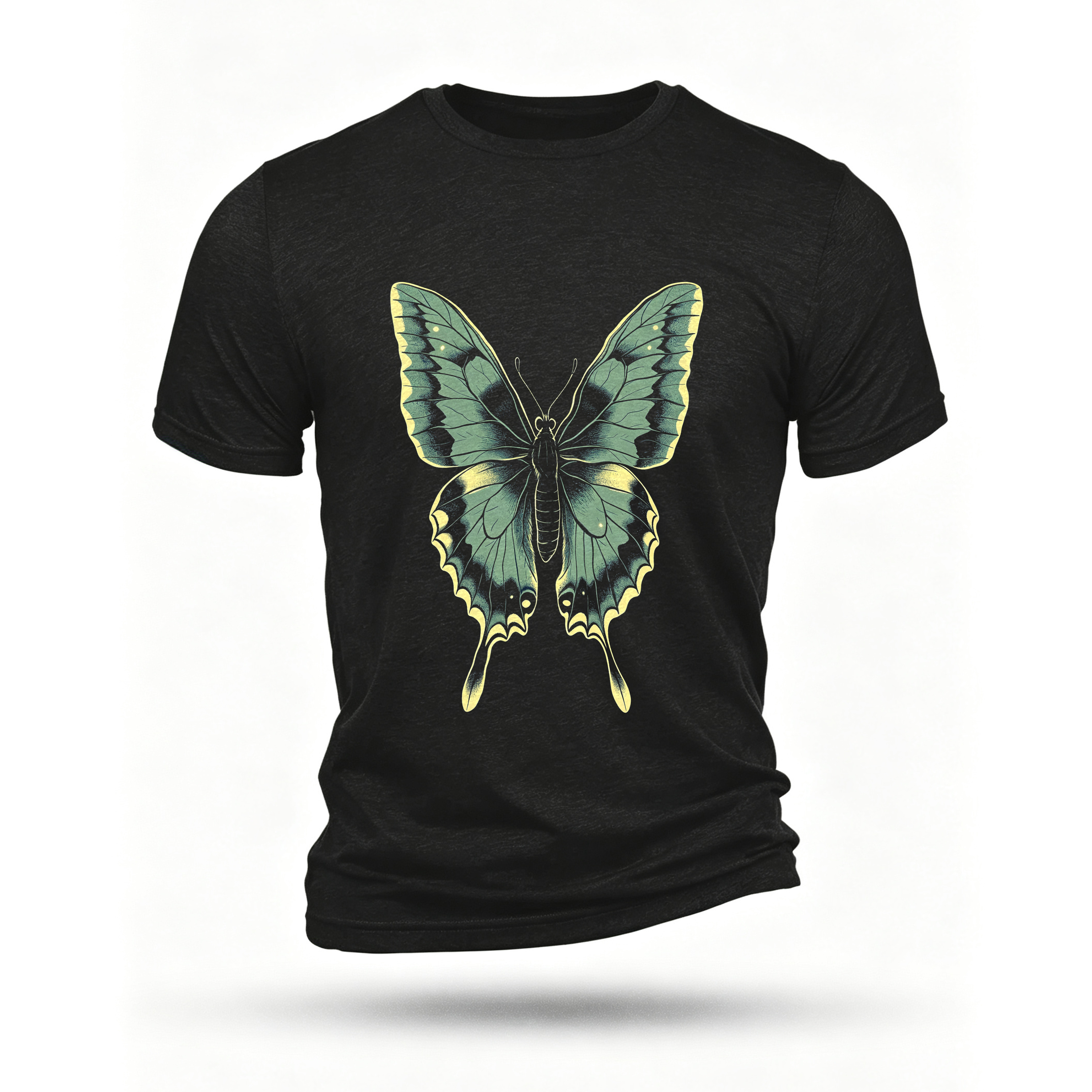 Black T-shirt, front print