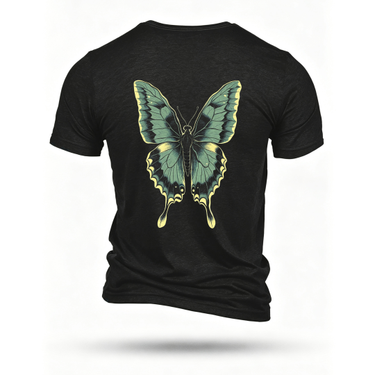 Black T-shirt, back print