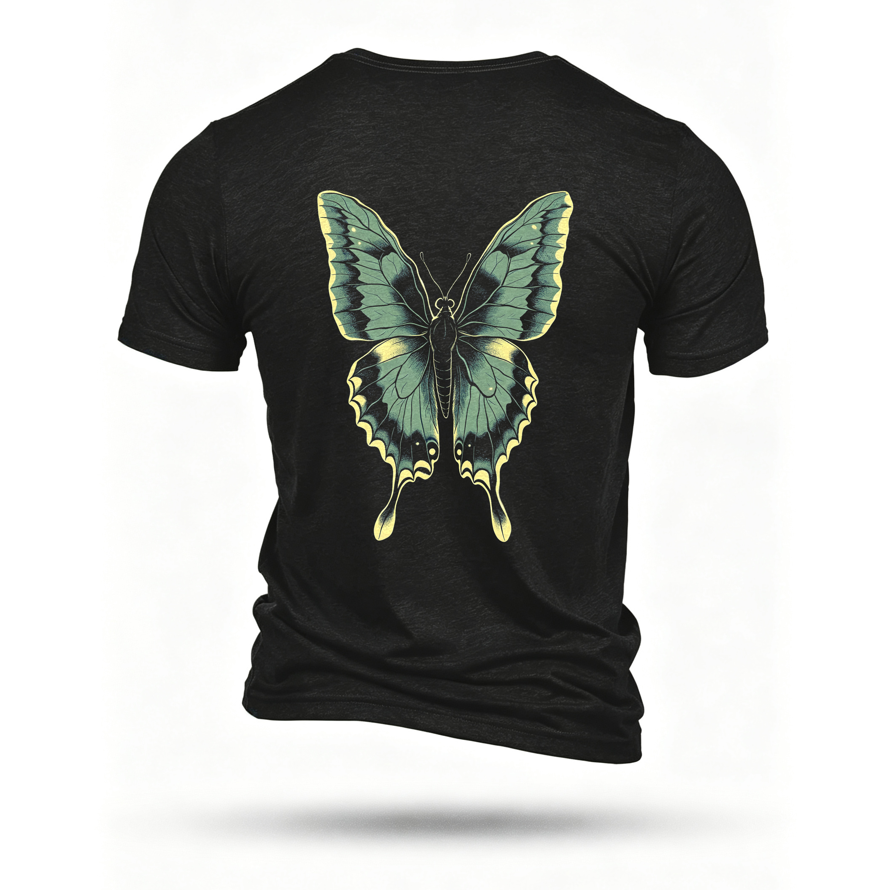 Black T-shirt, back print