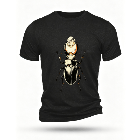 Black T-shirt, front print