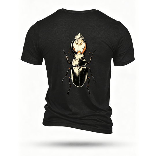Black T-shirt, back print