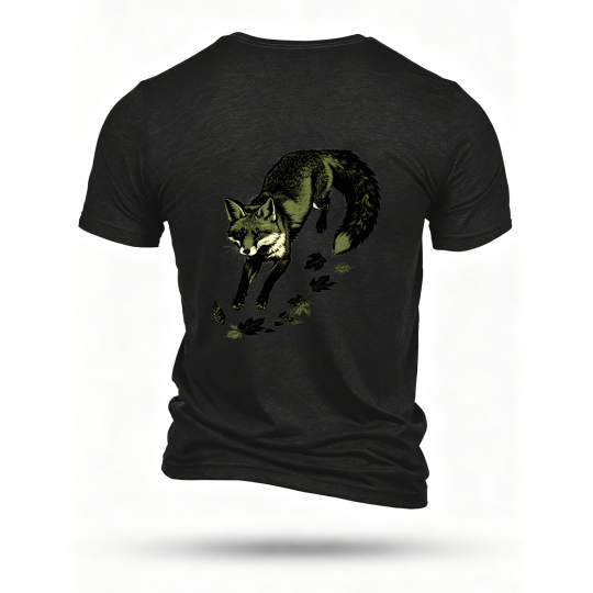 Black T-shirt, back print